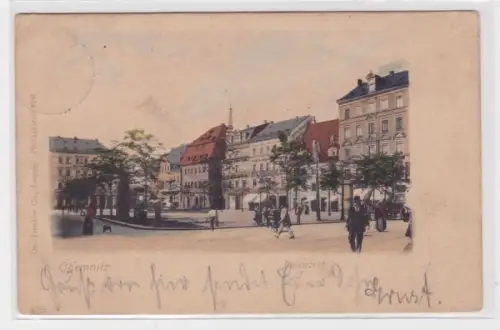 904402 Ak Chemnitz - Neumarkt, Marktpartie mit Geschäften 1899