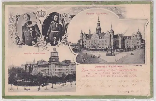 29879 Festpostkarte Regimentstag ehemaliger 107er in Dresden 1908