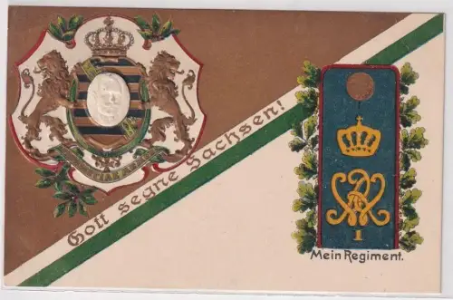 25805 Präge Ak Mein Regiment Dresden Grenadier-Regiment „Kaiser Wilhelm" 101