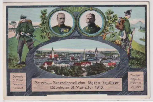 907647 Ak Gruß vom Generallappell ehm.Jäger & Schützen Döbeln 1913