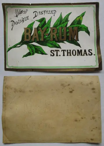Flaschenetikett Etikett Double Distilled BAY-RUM St. Thomas Karibik (171543)