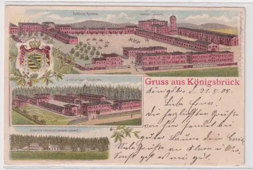 908296 Ak Lithographie Gruß aus Königsbrück Artillerie kaserne 1905