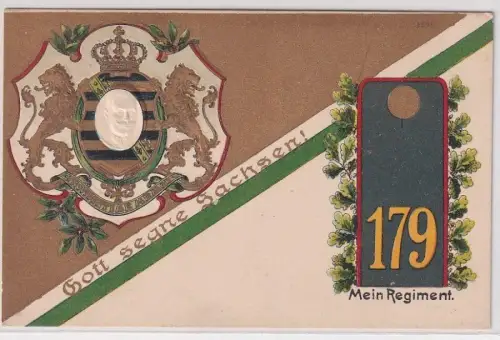 908210 Präge Ak Mein Regiment Leisnig Kgl. Sächs. 14. Infanterie-Regiment Nr.179