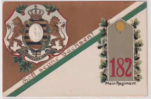 05225 Präge Ak Mein Regiment Freiberg Kgl. Sächs. 16. Infanterie-Regiment Nr.182