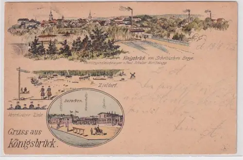 14833 Vorläufer Ak Lithographie Gruß aus Königsbrück Truppenübungsplatz 1893