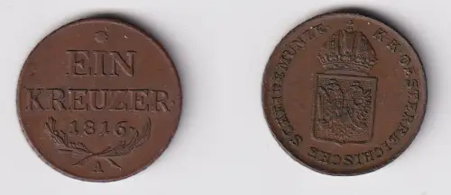 1 Kreuzer Kupfer Münze Österreich 1816 A f.vz (147159)