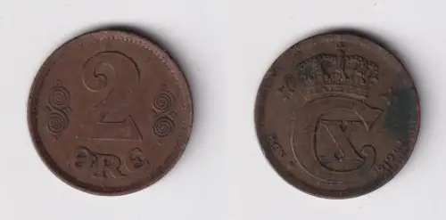 2 Öre Kupfer Münze Dänemark 1919 ss (159457)