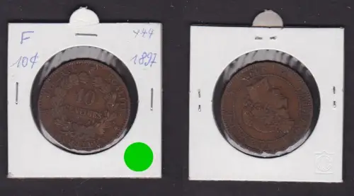 10 Centimes Kupfer Münze Frankreich 1897 A (171667)