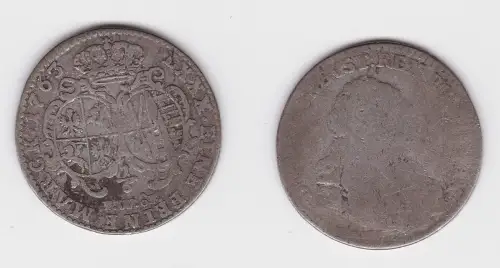 1/6 Taler Silber Münze Sachsen Friedrich August II 1763 s (171617)