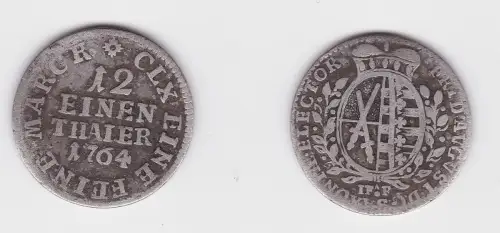1/12 Taler Silber Münze Sachsen 1764 IFoF s/ss (171724)