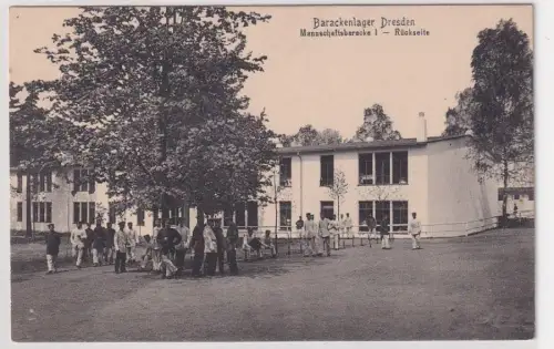 42813 Ak Barackenlager Dresden Mannschaftsbaracke 1 Rückseite um 1915