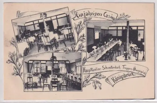 12217 Ak Truppenübungsplatz Königsbrück 1jährigen Casino 1916