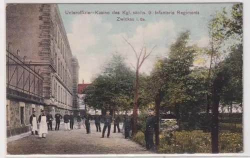 91798 Ak Zwickau Unteroffiziers-Kasino des K.S.9.Inf.Regiments 1912