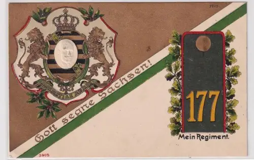 82189 Präge Ak Mein Regiment Dresden Kgl. Sächs. 12. Infanterie-Regiment Nr. 177