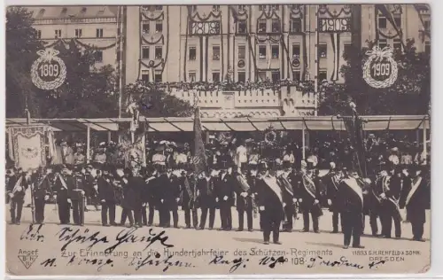05273 Ak Dresden Erinnerung an die Hundertjahrfeier d. Schützen Regiments Nr.108