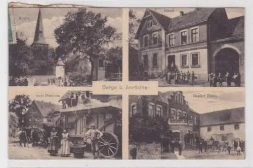 908500 Ak Berge bei Anröchte Schule, Gasthof, Dreschmaschine 1923