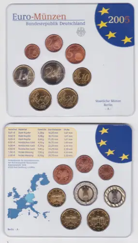 BRD Deutschland KMS Euro-Münzen Kursmünzensatz 2005 - A - Berlin (106714)