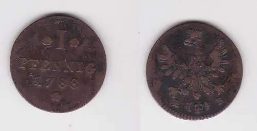 1 Pfennig Kupfer Münze Stadt Frankfurt 1788 f.ss (171683)