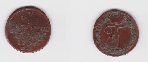 1 Pfennig Kupfer Münze Fürstentum Waldeck 1796 ss (171574)