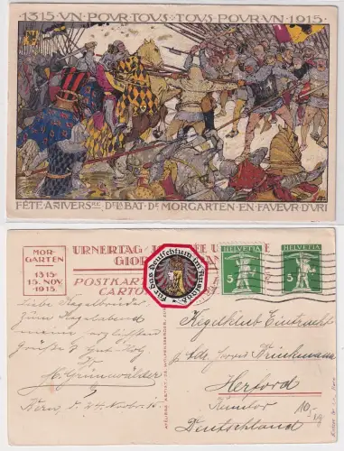 907380 Ganzsachen Ak 600 Jahre Morgarten Schweiz 1315-1915