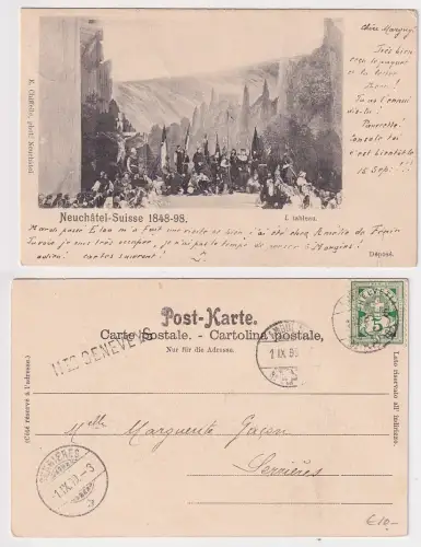 904400 Bahnpost Ak Neuchatel Suisse 1848-98 I.Tableau 1899