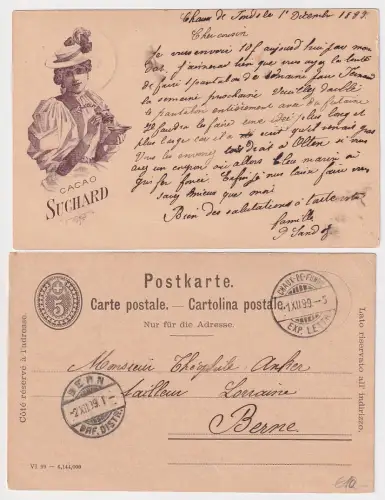 903256 Rekleme Ganzsache Schweiz Cacao Suchard 1899