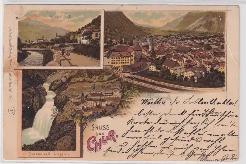 906822 Ak Lithographie Gruß aus Chur Schweiz 1902