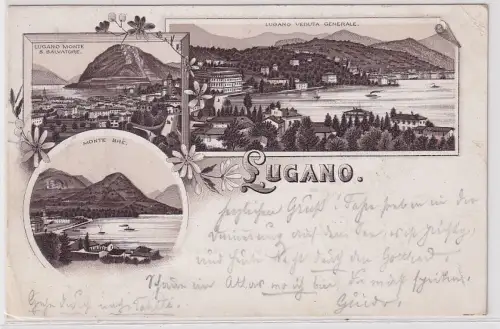 904868 Ak Lithographie Lugano Schweiz 1896