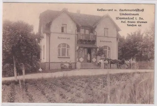 86764 Ak Wermsdorf in Sachsen Restaurant & Gartenwirtschaft Lindenbaum 1923