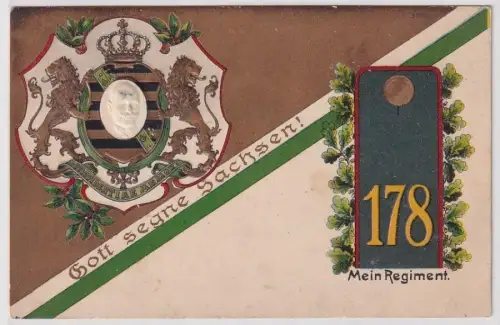 78038 Präge Ak Mein Regiment Kamenz Kgl. Sächs. 13. Infanterie-Regiment Nr. 178