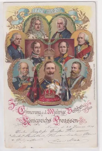 87448 Ak Erinnerung an das 200jährige bestehen des Königreich Preussen 1901