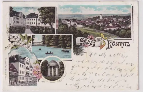 85251 Ak Lithographie Gruß aus Bad Köstritz Landwirtschaftsinstitut usw. 1903