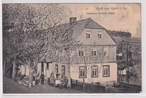 904158 Ak Gruß aus Gürth in Sachsen Gasthaus Erhardt Seiler 1924