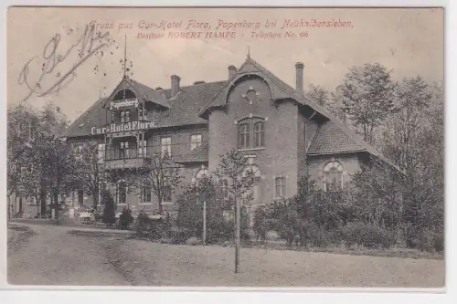 79052 Ak Gruß aus Cur Hotel Flora Papanberg bei Neuhaldensleben 1903
