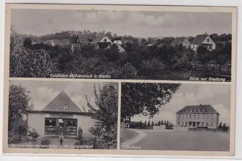 36409 Ak Feldheim-Mühlenbeck bei Berlin Gemischtwarenhandlung usw. 1941