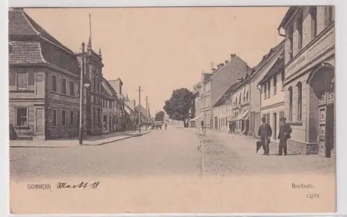 38172 Ak Gommern Breitestrasse mit Restauration 1910