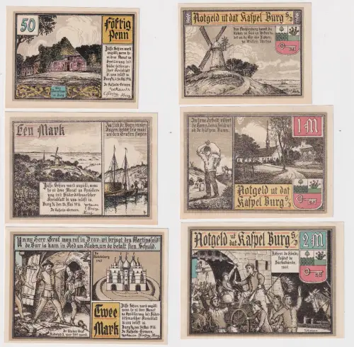 3 Banknoten Notgeld Kaspel Burg s.D. 1916 (121790)