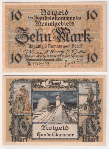 10 Mark Banknote Notgeld Handelskammer Memel Rosenberg 850 (118573)