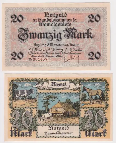 20 Mark Banknote Notgeld Handelskammer Memel Rosenberg 851 (129577)
