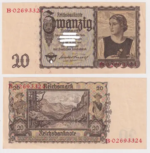 20 Mark Banknoten Deutsches Reich 16.6.1939 Ro.Nr.178 Tiroler Schein (125146)