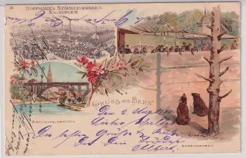 88635 Ak Gruss aus Berlin - Reklame für Hoffmanns Stärkefabriken Salzuflen 1900