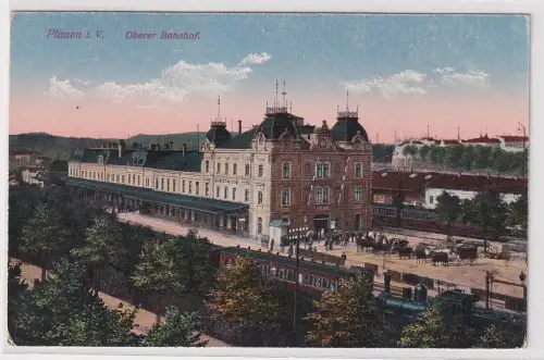 93823 Ak Plauen i.V. Oberer Bahnhof um 1910