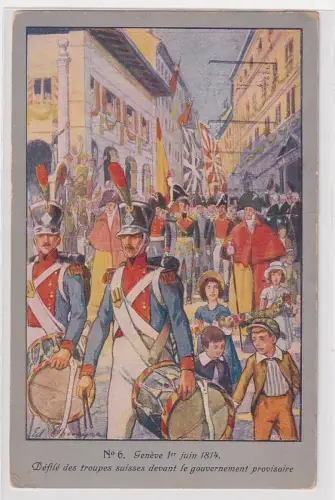 82214 Künstler Ak 100 Jahre Eintritt Genf Eidgenossenschaft Schweiz 1914