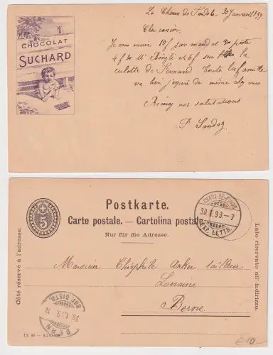 92007 Postkarte Reklame Chocolat Suchard Schweiz 1899