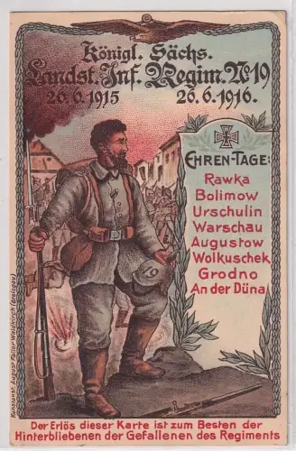 56450 Ak Zeithain Kgl.sächs.Landsturm Infanterie Regiment Nr.19, 1916
