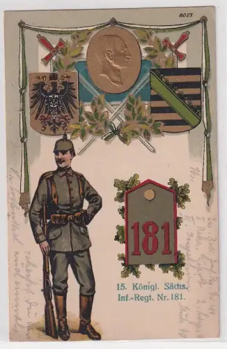 49264 Präge Regiments Ak Infanterie Regiment Nr.181 Chemnitz 1916