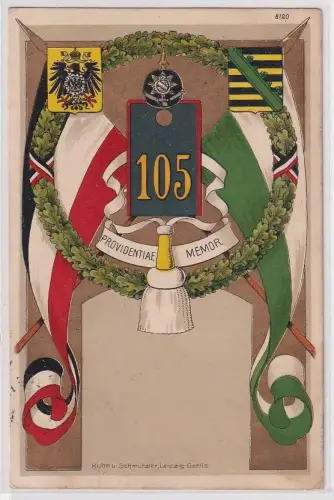 74139 Regiments Ak Lithographie Infanterie Regiment Nr.105 Straßburg 1911