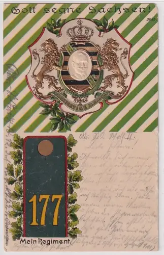 59689 Präge Ak Mein Regiment Dresden Kgl. Sächs. 12. Infanterie-Regiment Nr. 177