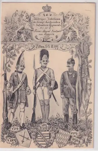 07283 Ak Zittau 200jähriges Jubiläum des K.S.3.Inf.-Regt.Nr.102