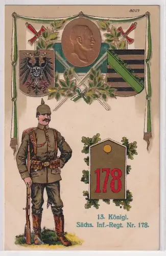 40722 Präge Regiments Ak Kamenz Kgl. Sächs. 13. Infanterie-Regiment Nr. 178